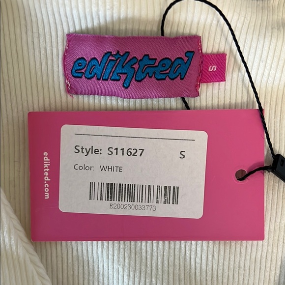 Edikted White Ribbed Top - Picture 3 of 4